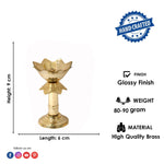 3.5 Kamal Stand Brass Diya – Elegant Brass Oil Lamp