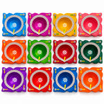 12 Pcs Premium Handmade Square-Framed Clay Diyas