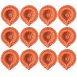 12 Pack Classic Teardrop Eco-Friendly Carved Clay Diyas