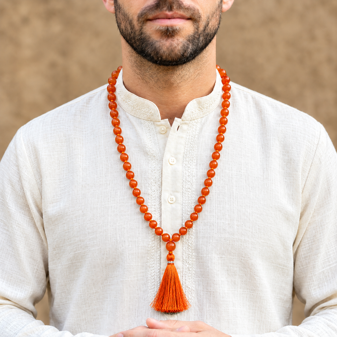 Hakik Jap Mala (Dark Orange)