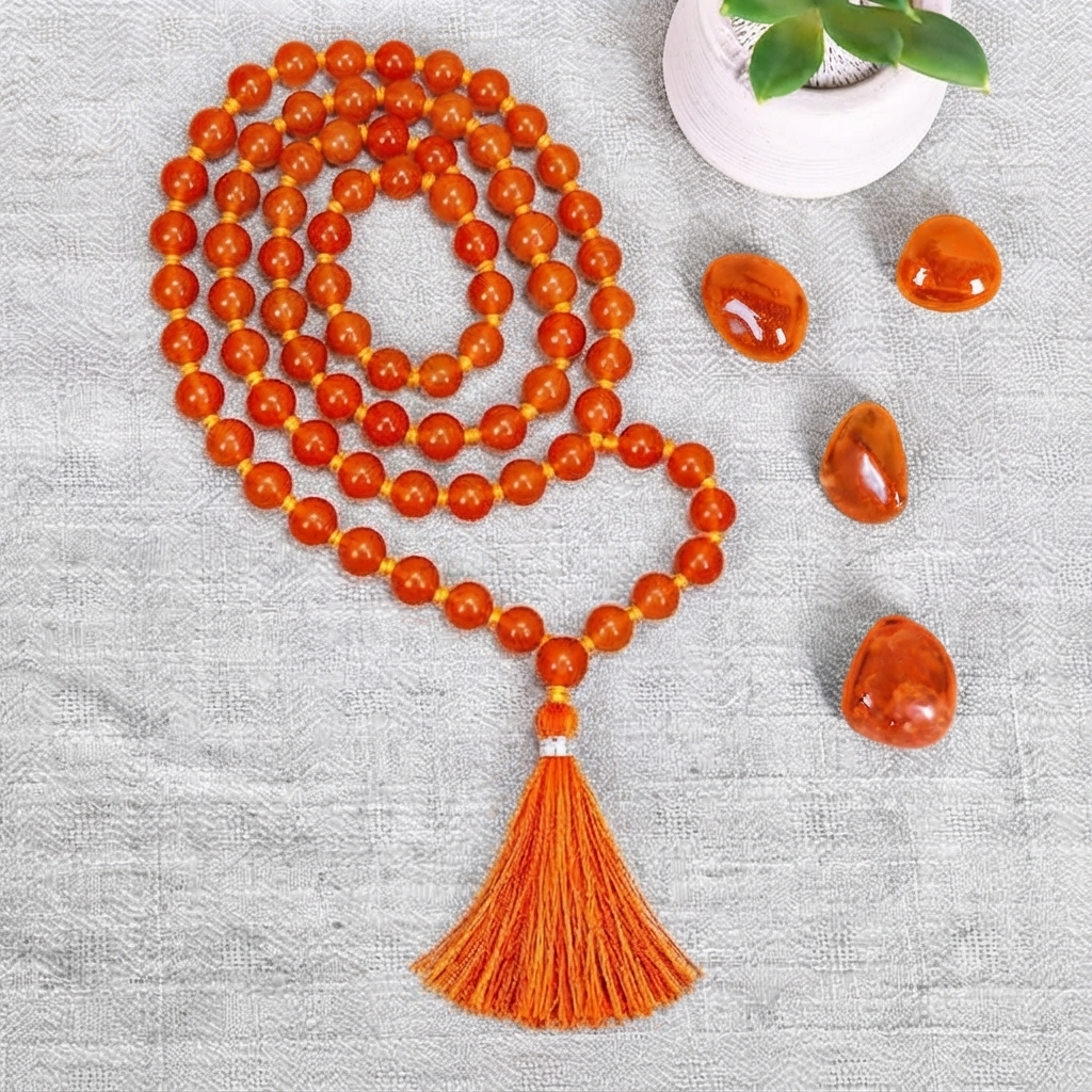 Hakik Jap Mala (Dark Orange)