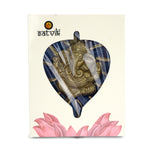 Lord Ganesh on Leaf Patta Wall Hanging - Blue