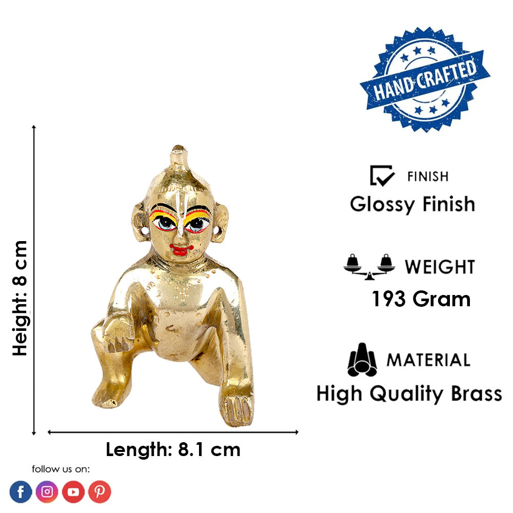 Brass Bal Gopal/Laddu Gopal Idol (Sizes Available 0 to 7)