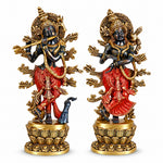 15.2 Inch Gorgeous Radha Krishna Brass Idol
