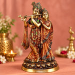 13.7 Inch Brass Radha Krishna Large Idol
