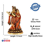 13.7 Inch Brass Radha Krishna Large Idol
