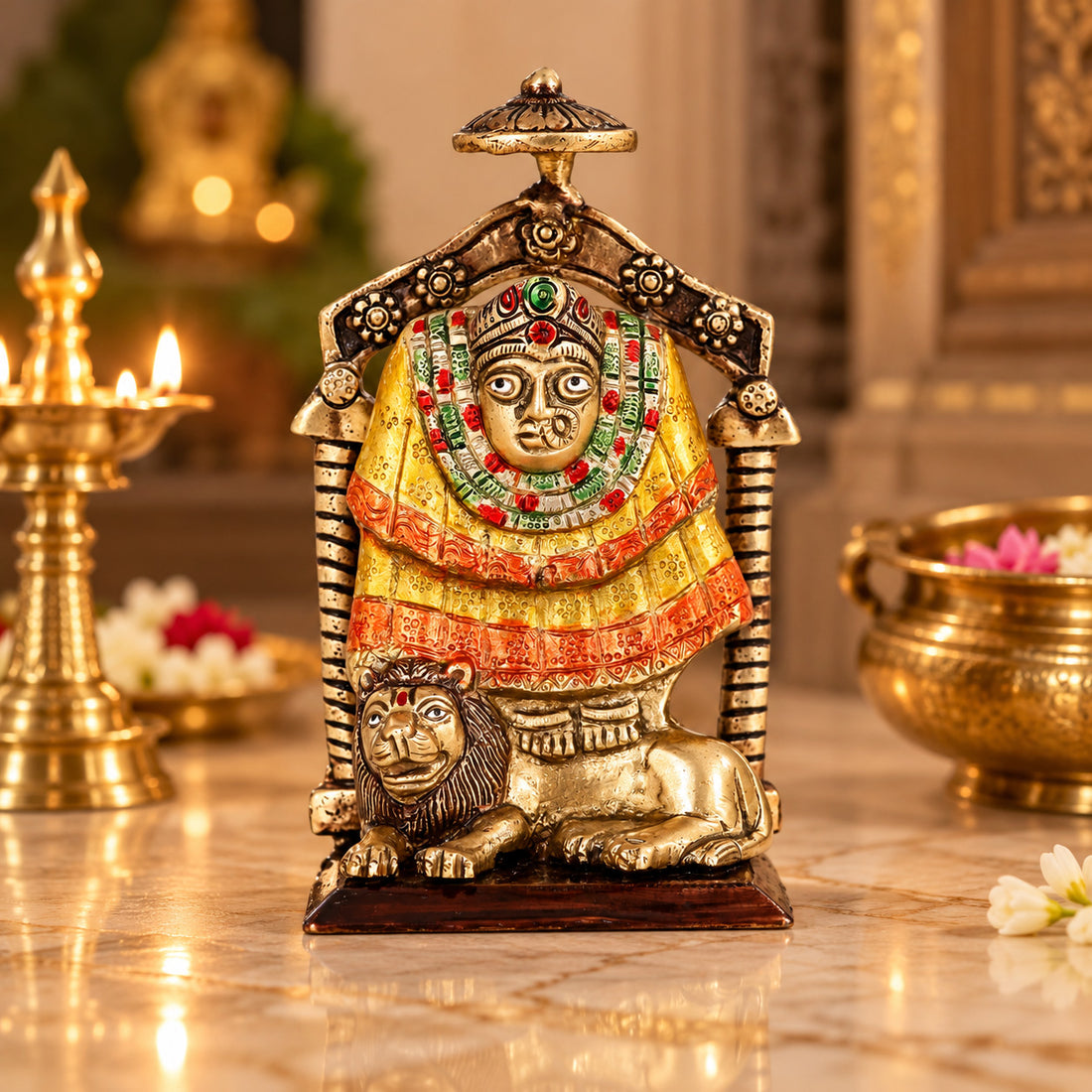 6.8 Inch Brass Vidyavasini Maa idol
