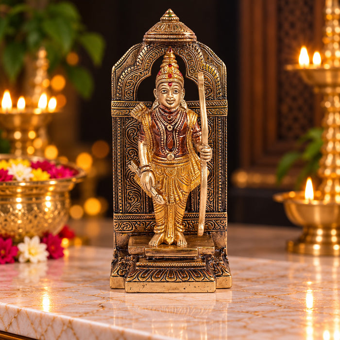 8.3 Inch Brass Ram Idol with Bow in Colored