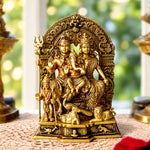 11.6 Inch Brass Sampurna Shiv Parivaar Idol Complete Lord Shiva Family Statue