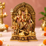 11.6 Inch Brass Sampurna Shiv Parivaar Idol Complete Lord Shiva Family Statue