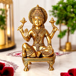 9 Inch Premium Brass Lakshmi Ganesha Idol
