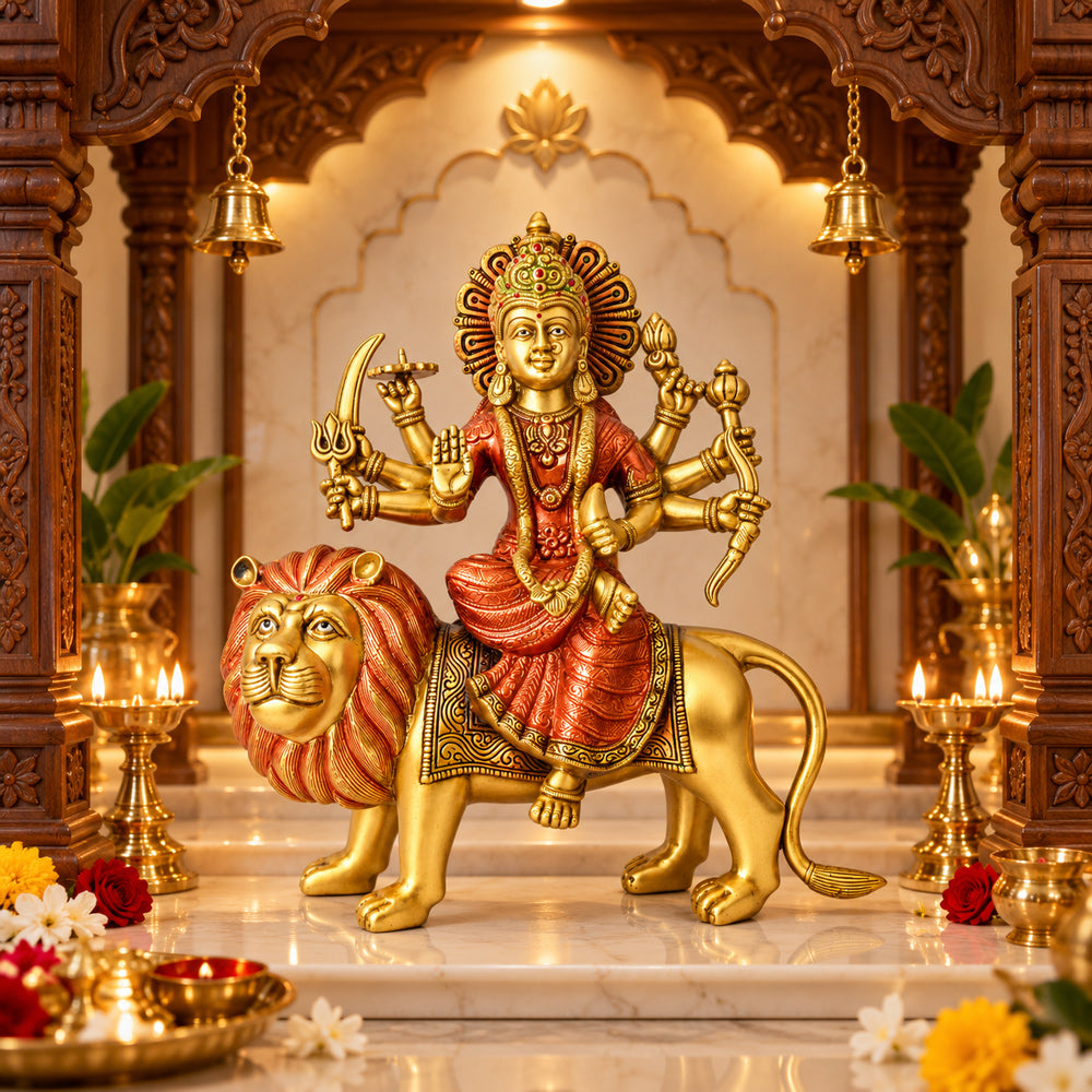 13 inches Stunning Sherawali Mata Statue