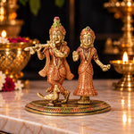 5.3 Inch Divine Radha Rani And Krishna Kanhaiya Brass Idol