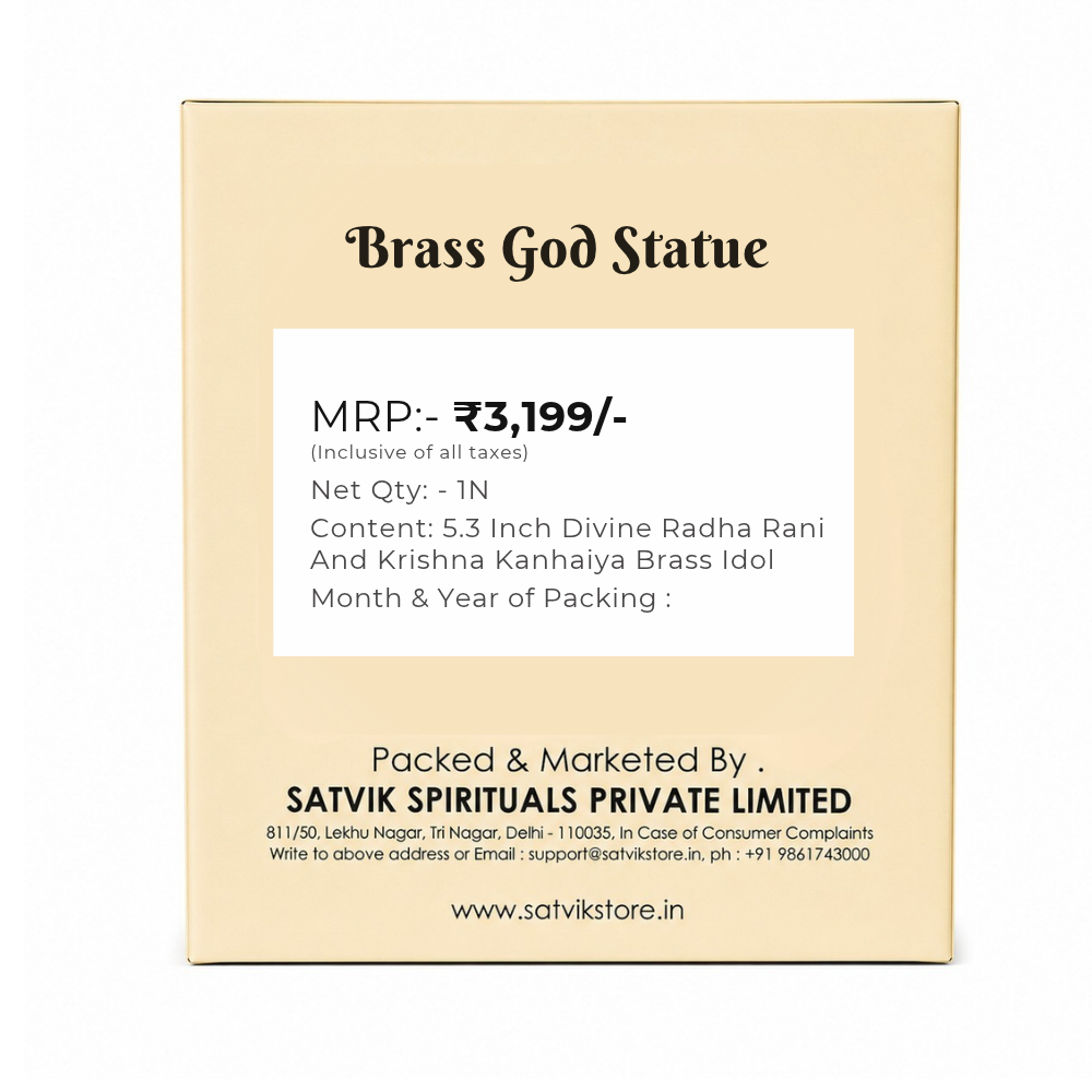 5.3 Inch Divine Radha Rani And Krishna Kanhaiya Brass Idol