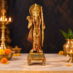 17.1 Inch Brass Ram with Bow Statue – Vibrant and Elegant Spiritual Décor