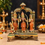 12.5 Inch Majestic Brass Ram Darbar Idol with Royal Touch of Divine Elegance