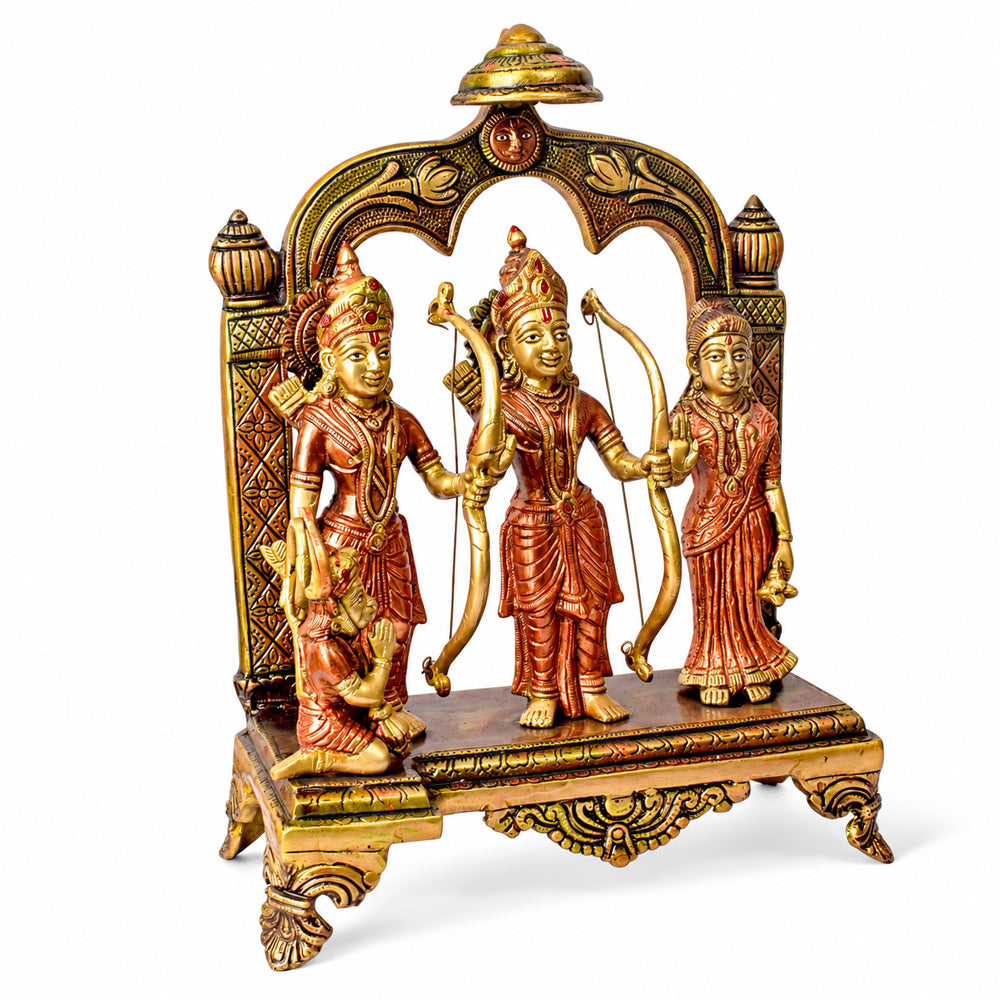 12.5 Inch Majestic Brass Ram Darbar Idol with Royal Touch of Divine Elegance