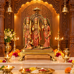 19.4 Inch Exquisite Brass Ram Darbar Idol – Spiritual Home Décor Piece