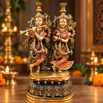 12.2 Inch Stunning Radha Krishna Brass Idol