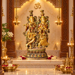 23 Inch Vibrant Colored Radha Krishna Brass Idol