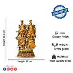 23 Inch Vibrant Colored Radha Krishna Brass Idol