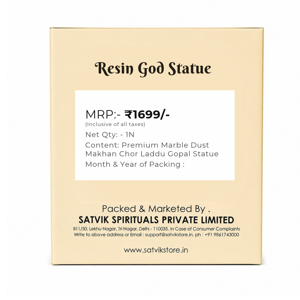 Premium Marble Dust Makhan Chor Laddu Gopal Statue