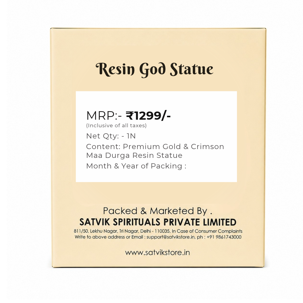 Premium Gold & Crimson Maa Durga Resin Statue