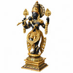 19 Inch Brass Chola Krishna Sculpture Playing the Flute