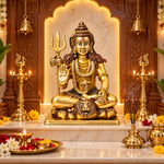 17.5 Inch Brass Lord Shiva Statue in Meditation Pose