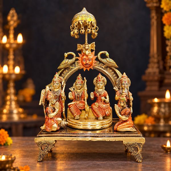13.5 Inch Brass Ram Panchyat Idol