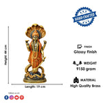 17 Inch Brass Vishnu Standing with Sheshanag
