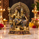 11.8 Inch Handcrafted Brass Shiv Parivaar Statue