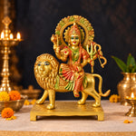 14.2 Inch Large Superfine Brass Durga Mata Statue