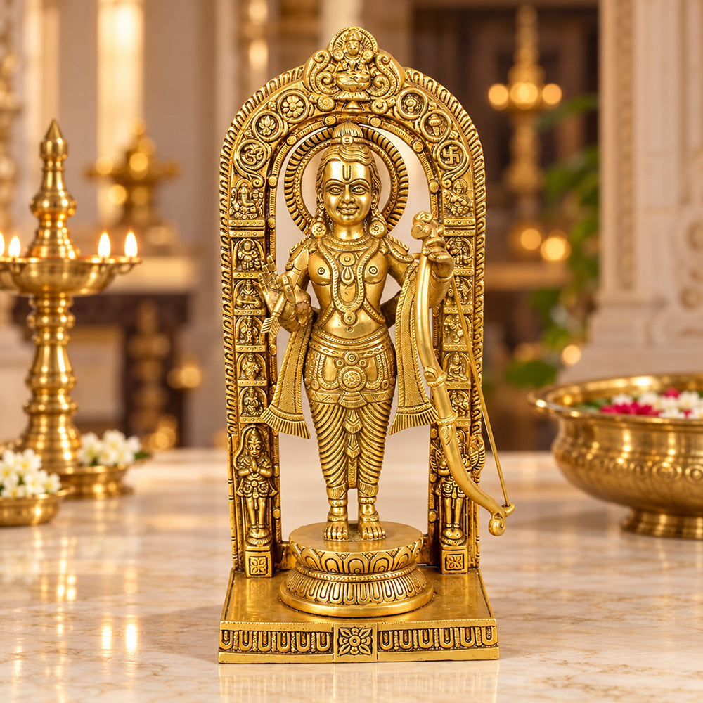 11.8 Inch Pure Brass Ayodhya Ram Lalla Idol - Divine Statue
