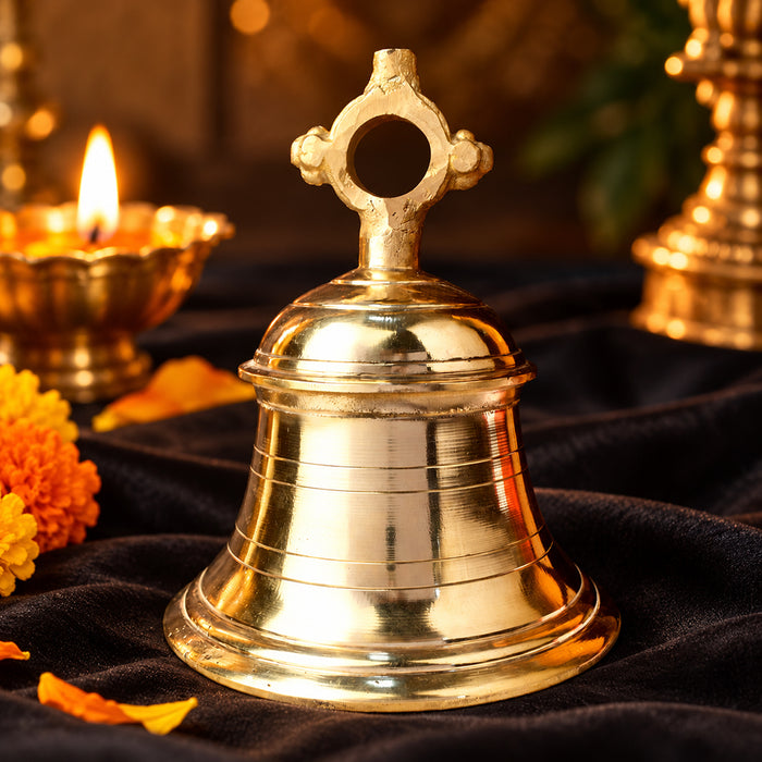 13.8 Inch Brass Temple Ghanta - Big Bell for Temple