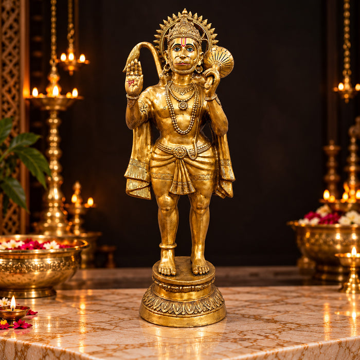 53 Inch Veer Hanuman Brass Murti – Sacred Bajrangbali Idol