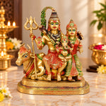 14 Inch Brass Shiv Parivaar Idol with Nandi