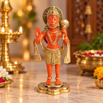 9 Inch Kesari Hanuman Standing Brass Idol