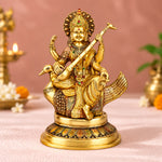 19.3 Inch Big Saraswati Maa Brass Statue