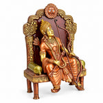 10.8 Inch Antique Brass Lord Ram On Throne (Singhasan) Idol