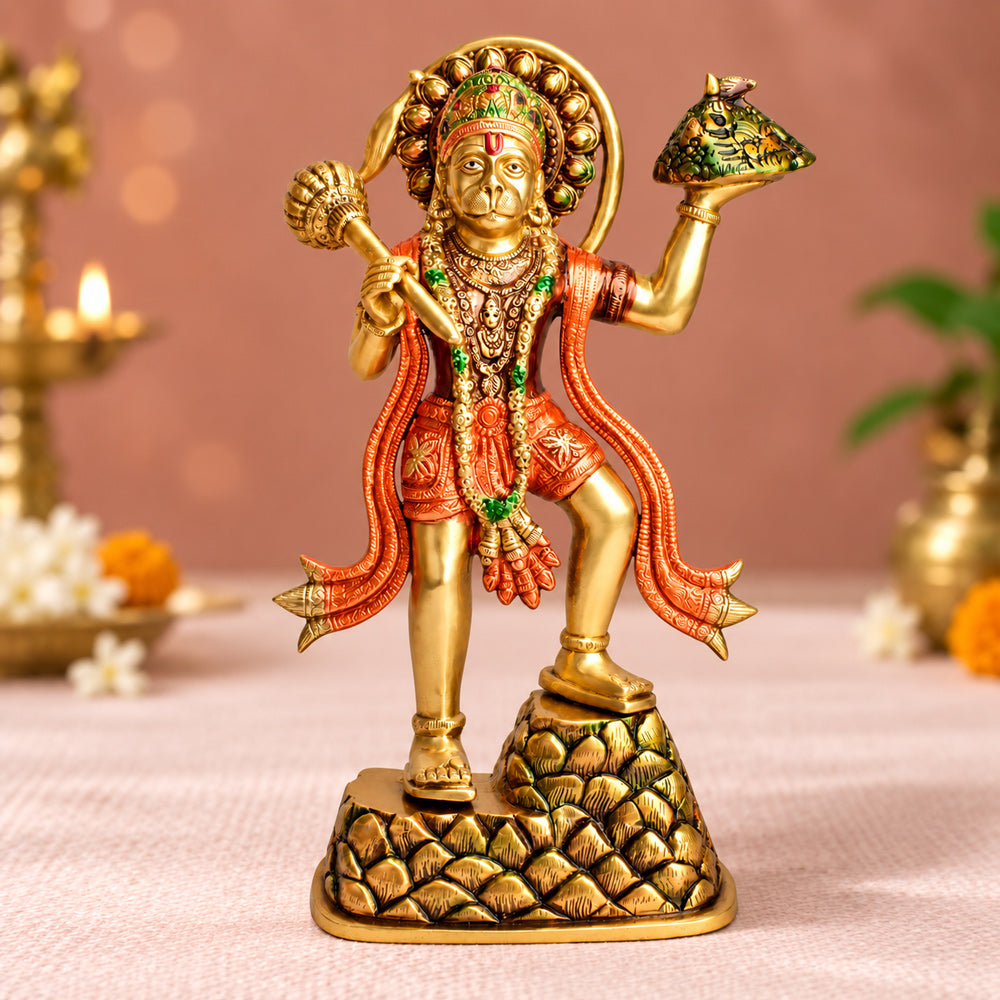 14.2 Inch Kesari Nandan Hanuman Brass Idol