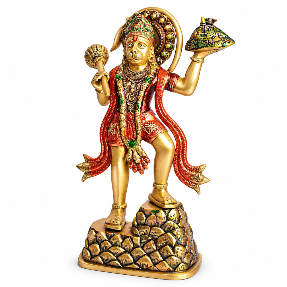 14.2 Inch Kesari Nandan Hanuman Brass Idol
