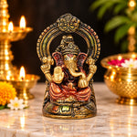 4.6 Inch Divine Lord Brass Ganesha Idol