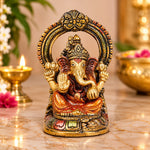 4.6 Inch Divine Lord Brass Ganesha Idol