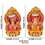 Decorated Clay Lakshmi Ganesh Idol with Stone Work Dress