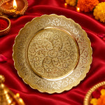 Antique Brass Nakashi Pooja Thali