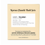 11 Pc Elegant Red Embroidery Karwa Chauth Thali Set