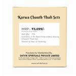 11 Pc Red Embroidery Karwa Chauth Thali Set