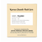 11 Pc Pink Embroidery Karwa Chauth Thali Set