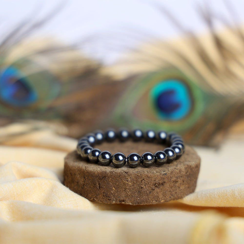 8 MM Authentic Hematite Crystal Bracelet for Reiki Healing